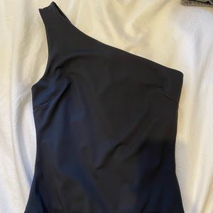 Free People One Shoulder Bodysuit-Black